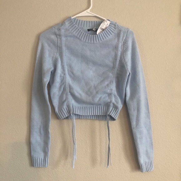NWT Kendall & Kylie blue cinch side sweater XS - Picture 1 of 4